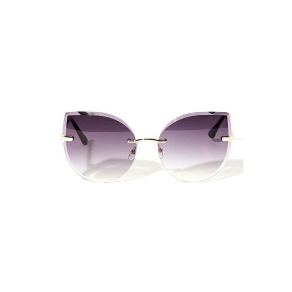 Catch Me Tonight Cat Eye Frame Rimless‎ Sunglasses Black main image 4